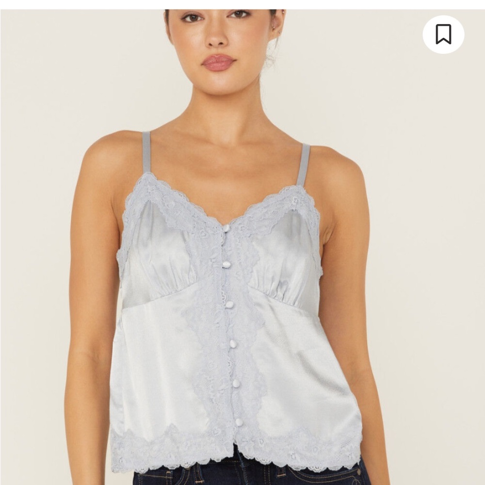 Elegant Lace Trim Satin Camisole